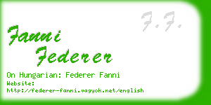 fanni federer business card